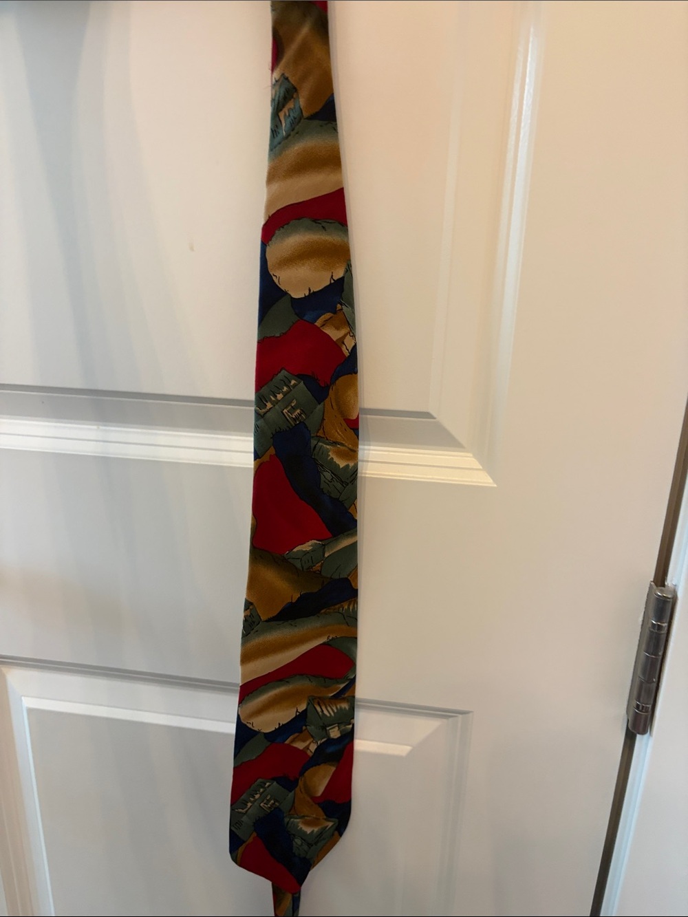 J. Garcia Multicolor Abstract Pattern Tie - Red, Gold, Blue